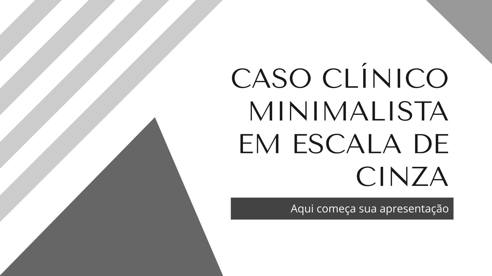 Plantilla de presentación Caso clínico minimalista en escala de grises