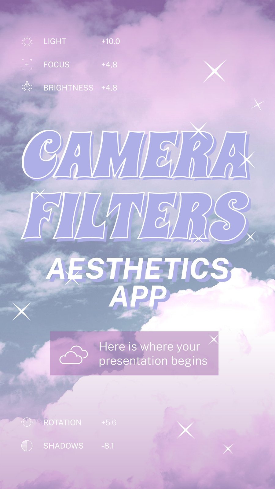 Camera Filters Aesthetics App presentation template 