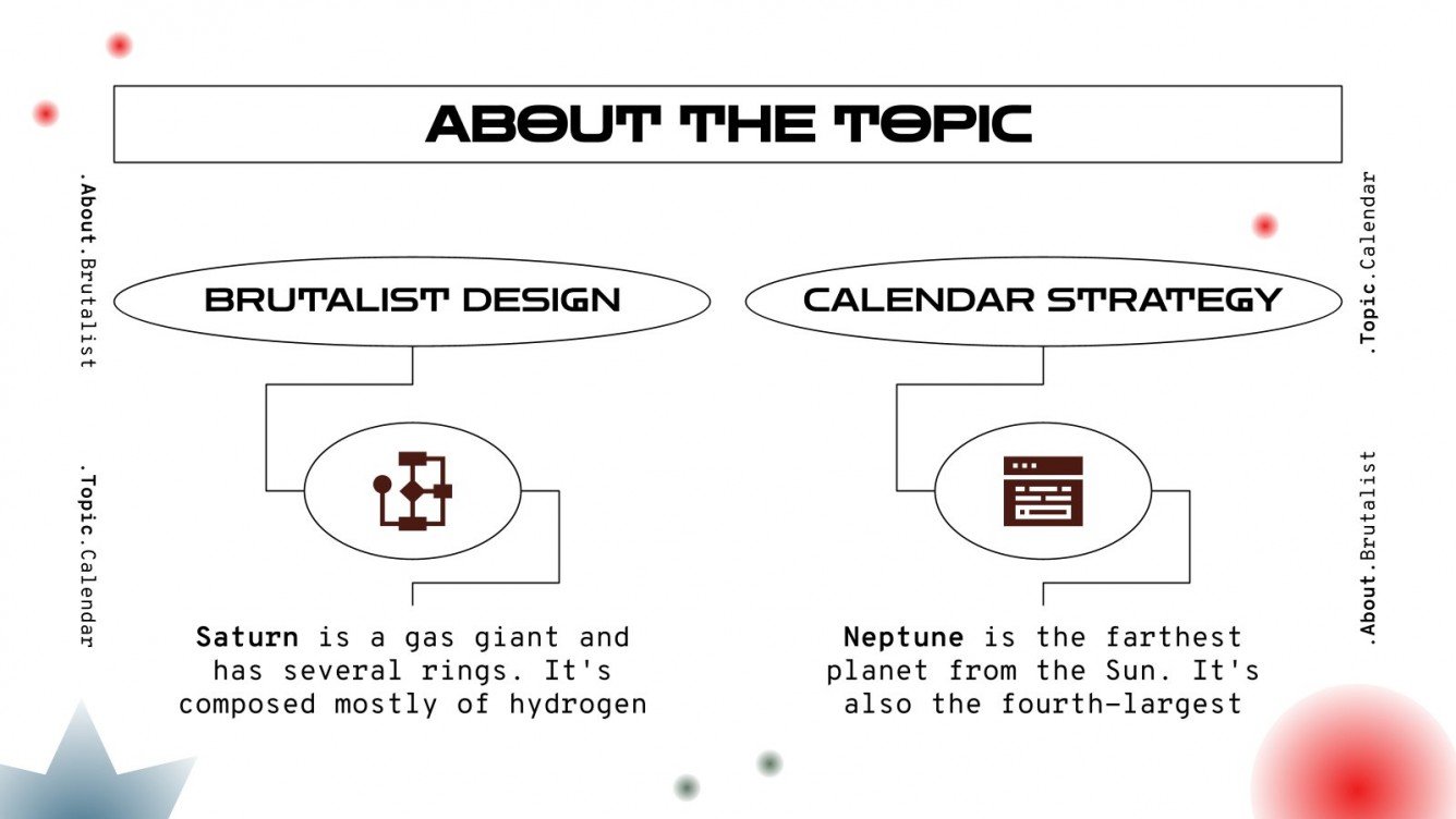 Brutalist Business Calendar Timeline Google Slides & PPT
