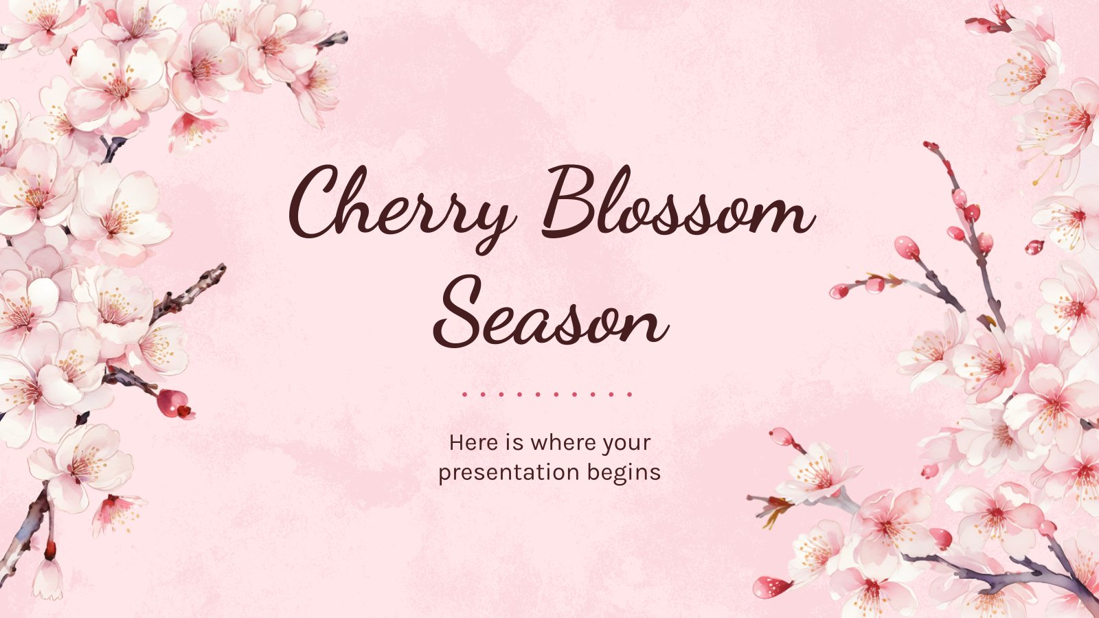Plantilla de presentación Temporada de cerezos en flor