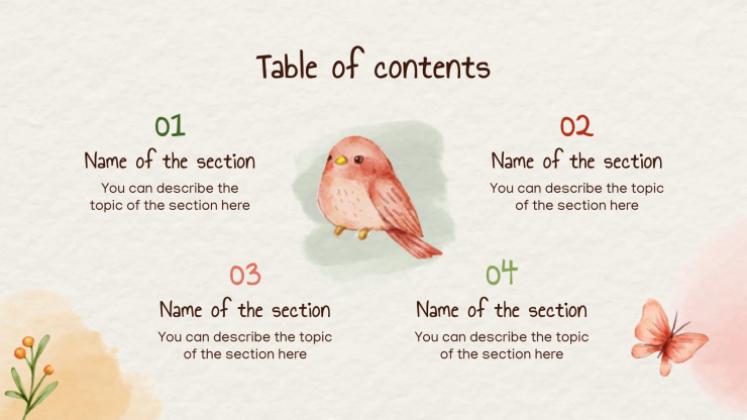 Modelo de apresentação Animais fofos da primavera