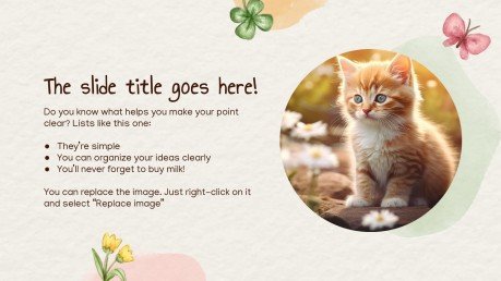 Modelo de apresentação Animais fofos da primavera