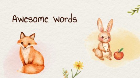 Modelo de apresentação Animais fofos da primavera