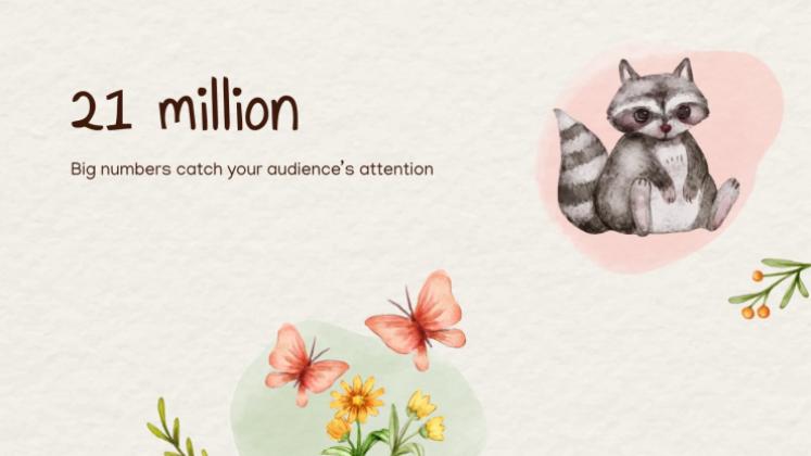 Modelo de apresentação Animais fofos da primavera