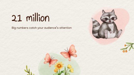 Modelo de apresentação Animais fofos da primavera