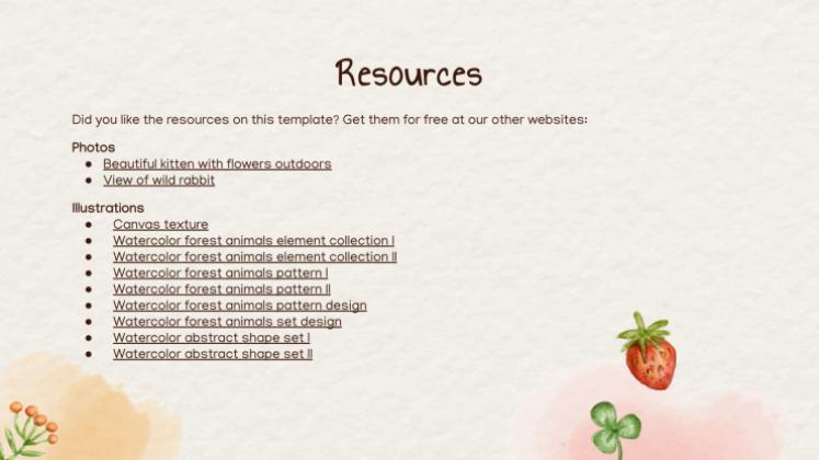 Modelo de apresentação Animais fofos da primavera