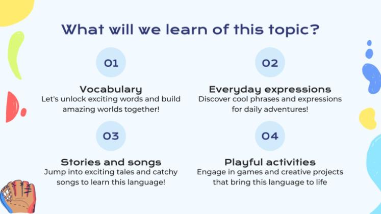 스포츠 및 여가 활동 어휘 - 독일어 - 5학년 프레젠테이션 템플릿