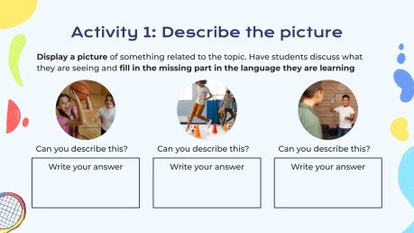 스포츠 및 여가 활동 어휘 - 독일어 - 5학년 프레젠테이션 템플릿