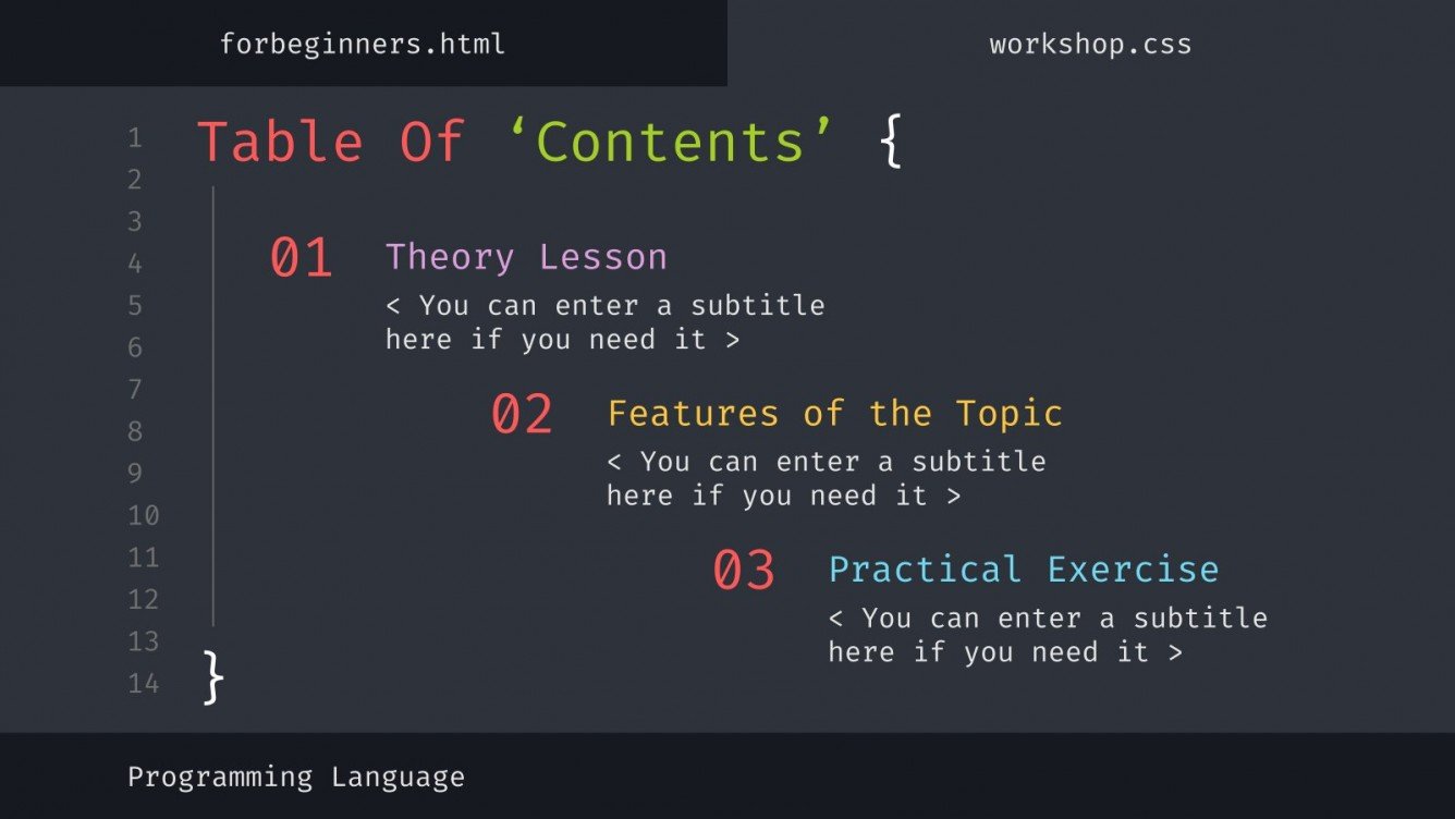 Programming Language Workshop for Beginners