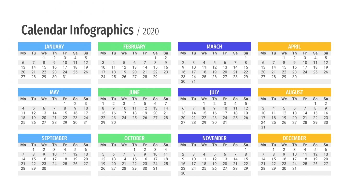 Infografías de calendarios | Plantilla de Google Slides y PPT