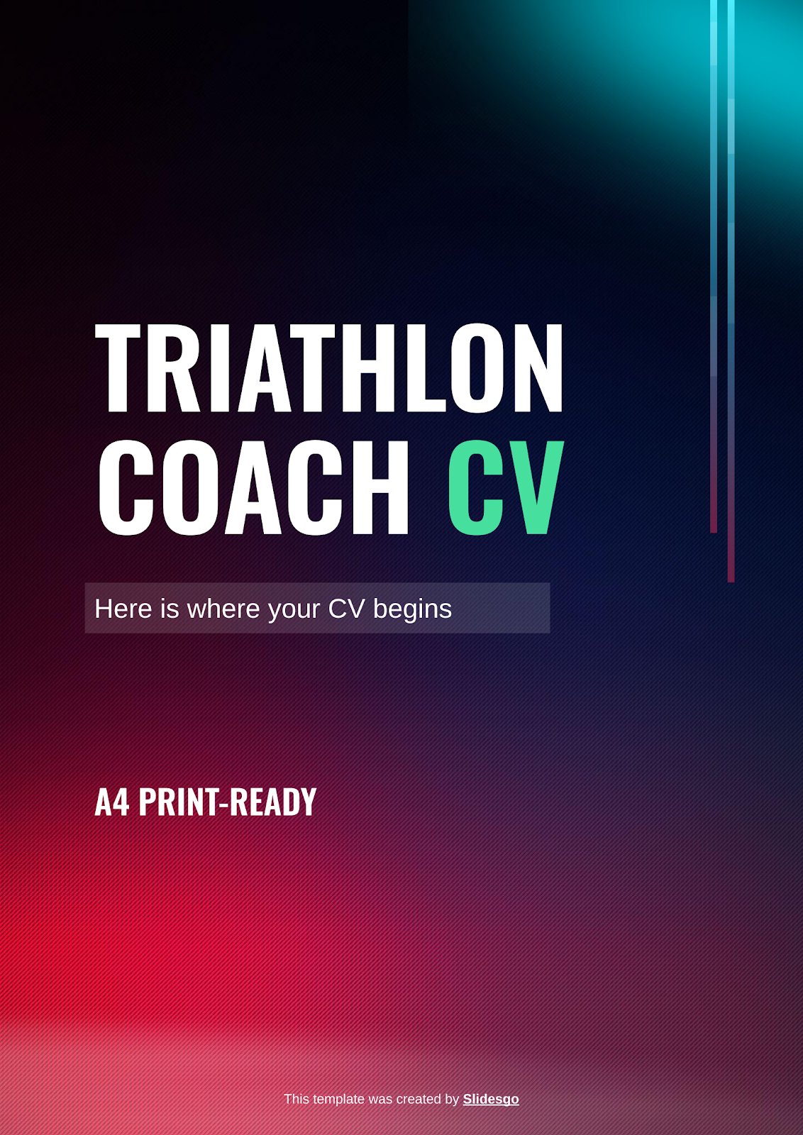 Triathlon Coach CV presentation template 