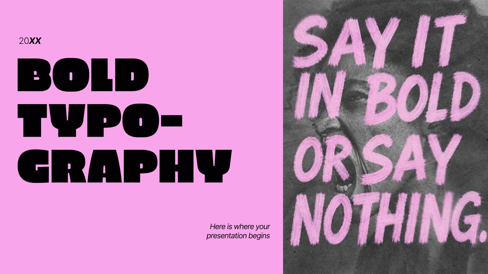 Bold Typography presentation template 