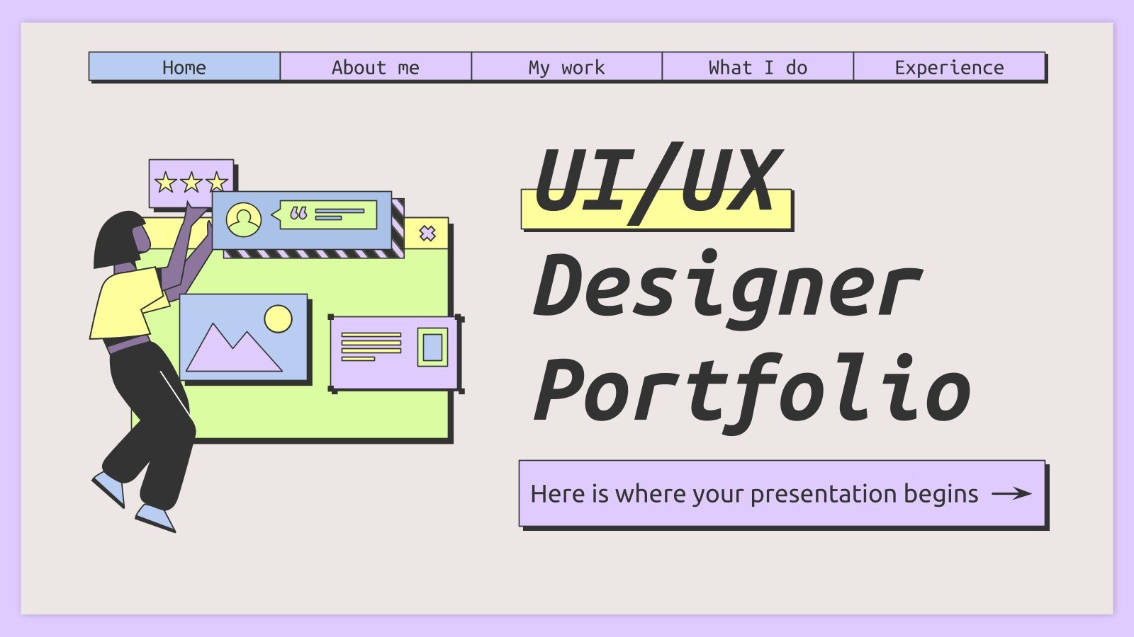 Plantilla de presentación Portafolio de diseñador UI/UX