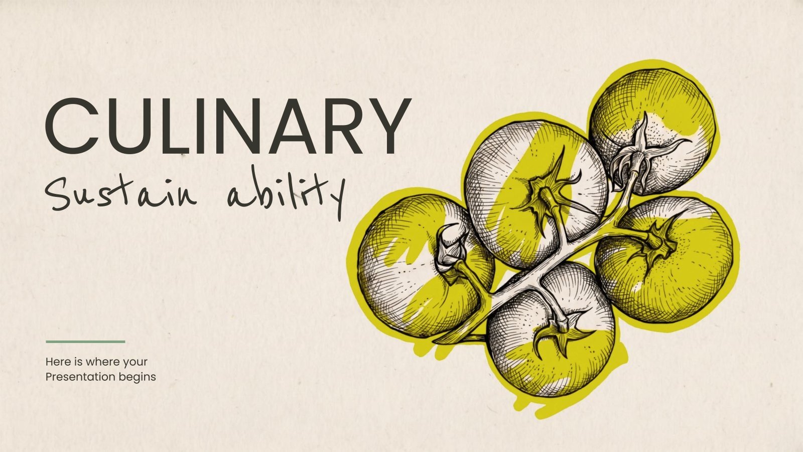 Plantilla de presentación Sostenibilidad culinaria