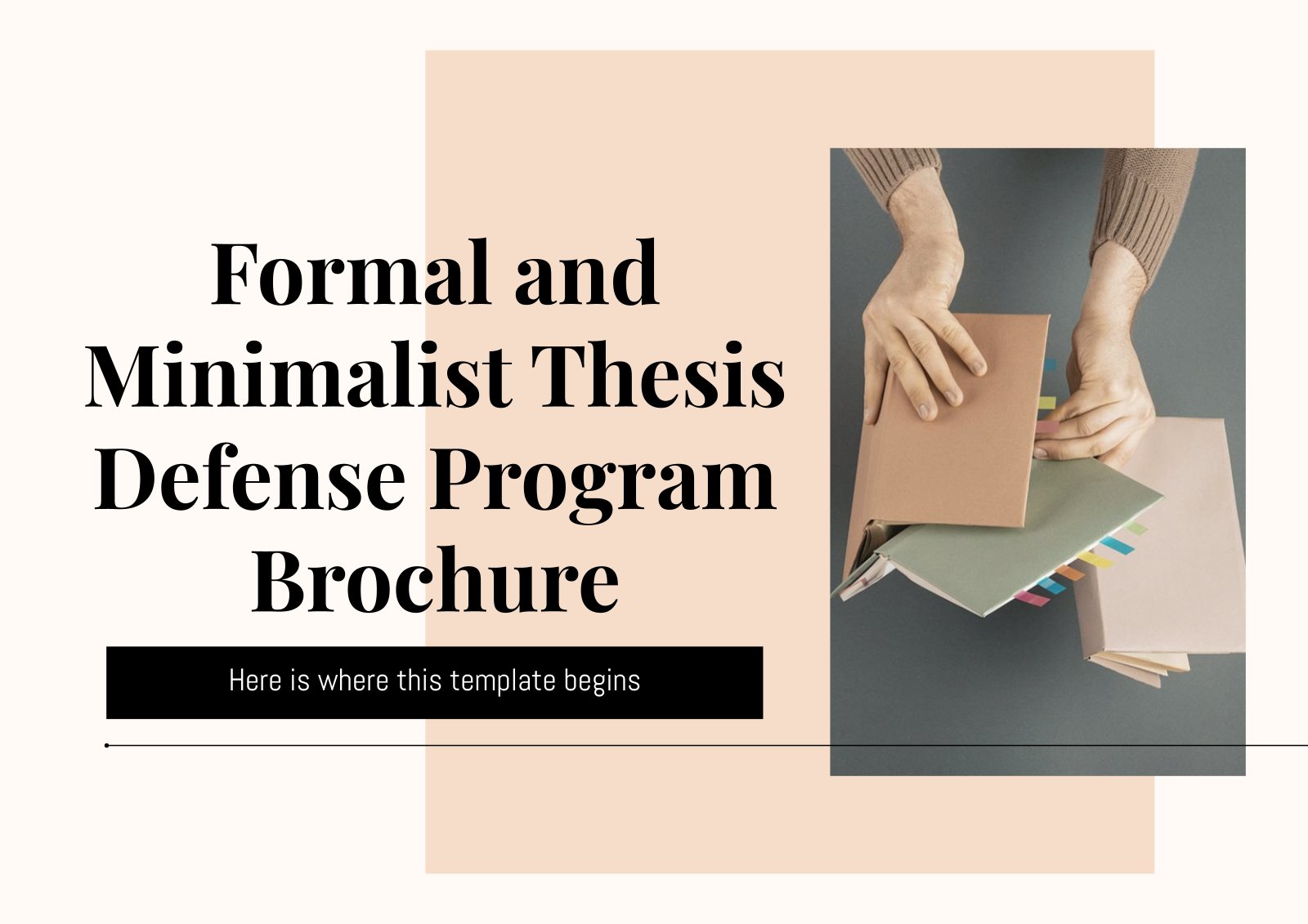 Formal and Minimalist Thesis Defense Program Brochure presentation template 