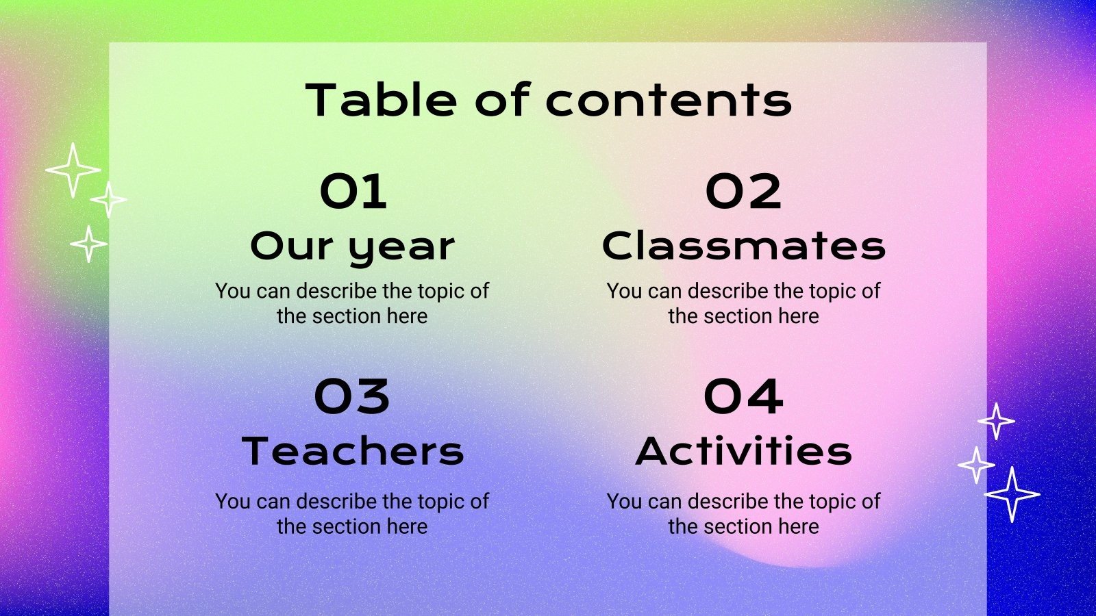 Colorful Pre K School Yearbook Google Slides PowerPoint