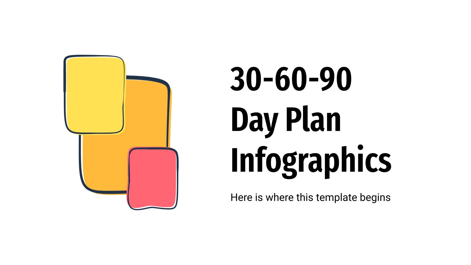 Plantilla de presentación Infografías para planes de 30, 60 o 90 días