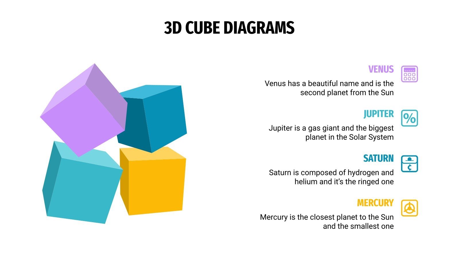 3D cube diagram | Template for Google Slides & PowerPoint