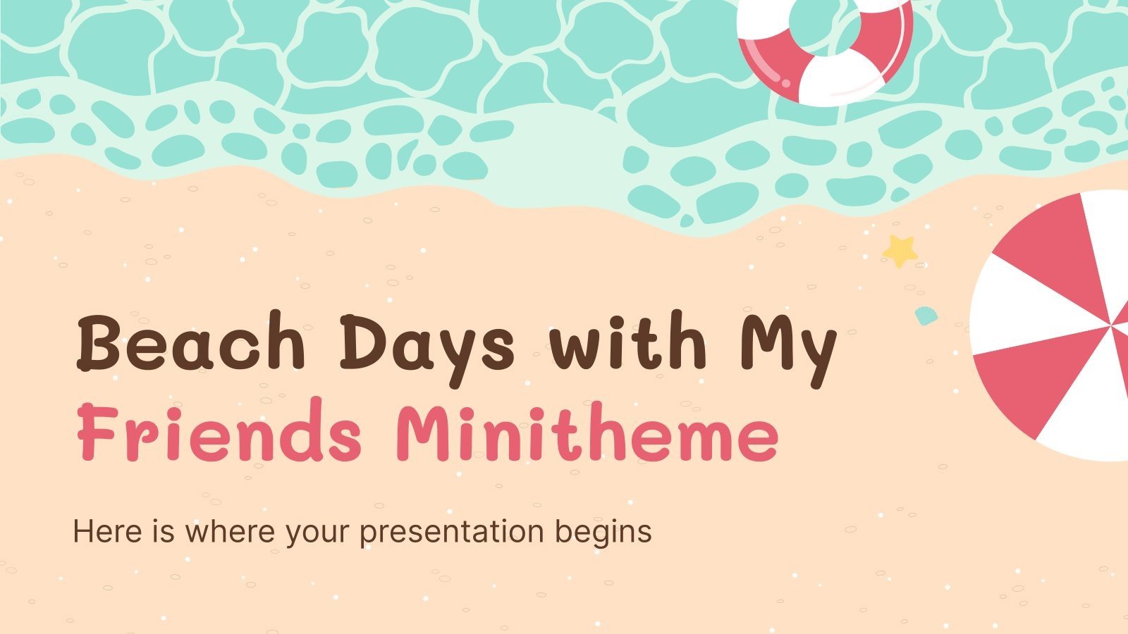 Minithema: Strand mit meinen Freuden presentation template 