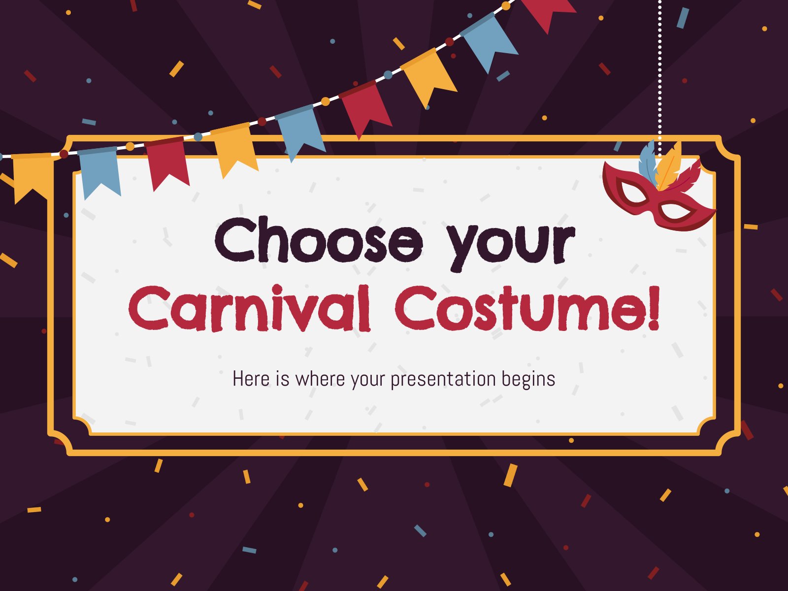 Choose Your Carnival Costume! presentation template 