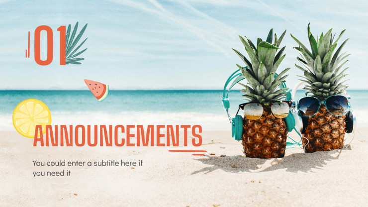Modelo de apresentação Newsletter de verão