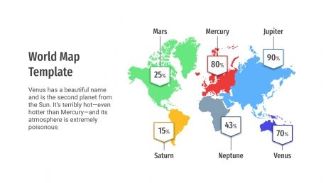 Modelo de apresentação Mapas de mundo