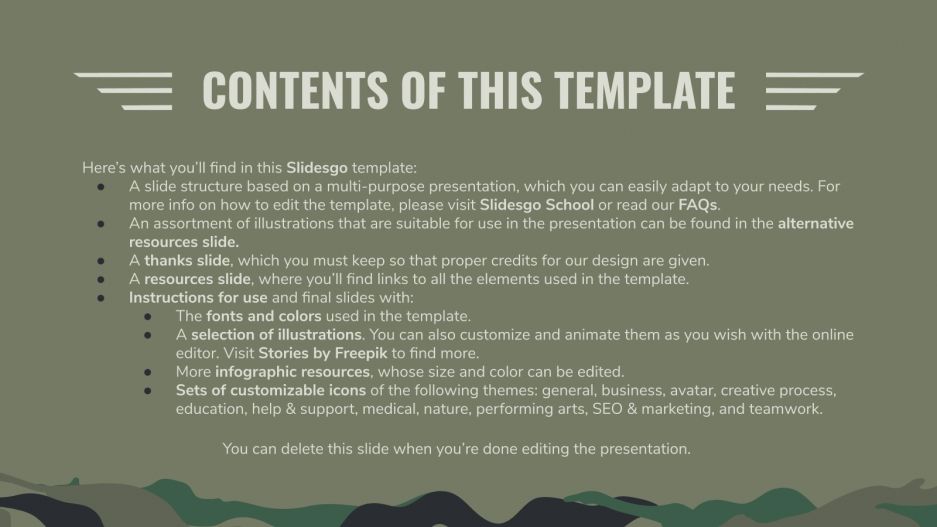 Military Background Slides theme and PowerPoint template