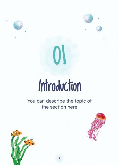 Watercolor Sea Breeze Style: Student Book presentation template 