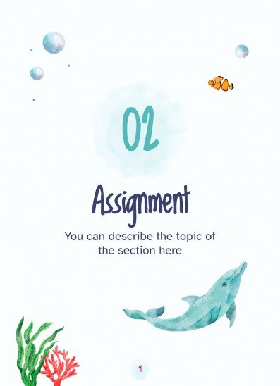 Watercolor Sea Breeze Style: Student Book presentation template 