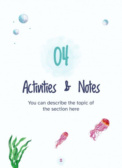 Watercolor Sea Breeze Style: Student Book presentation template 