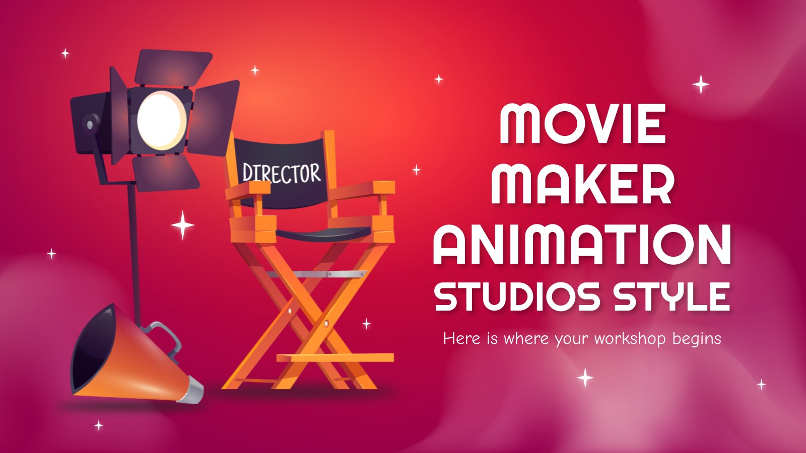 Movie Maker Animation Studios Style Workshop presentation template 