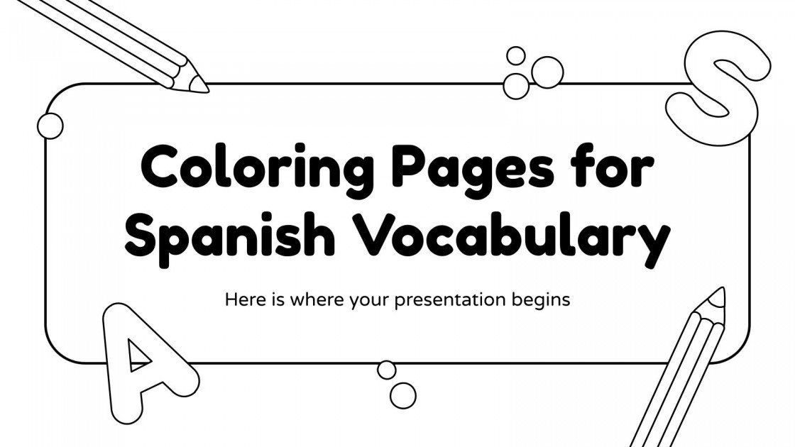 Coloring Pages for Spanish Vocabulary | Google Slides & PPT