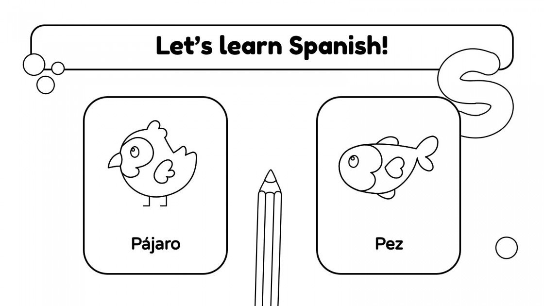 Coloring Pages for Spanish Vocabulary | Google Slides & PPT