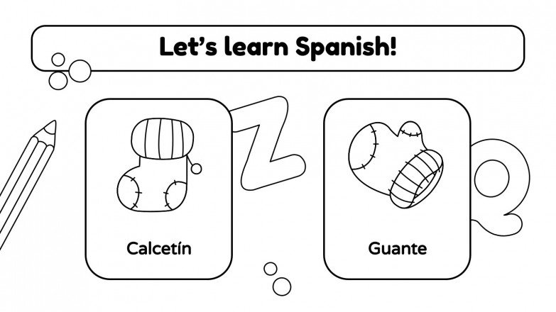 Coloring Pages for Spanish Vocabulary | Google Slides & PPT