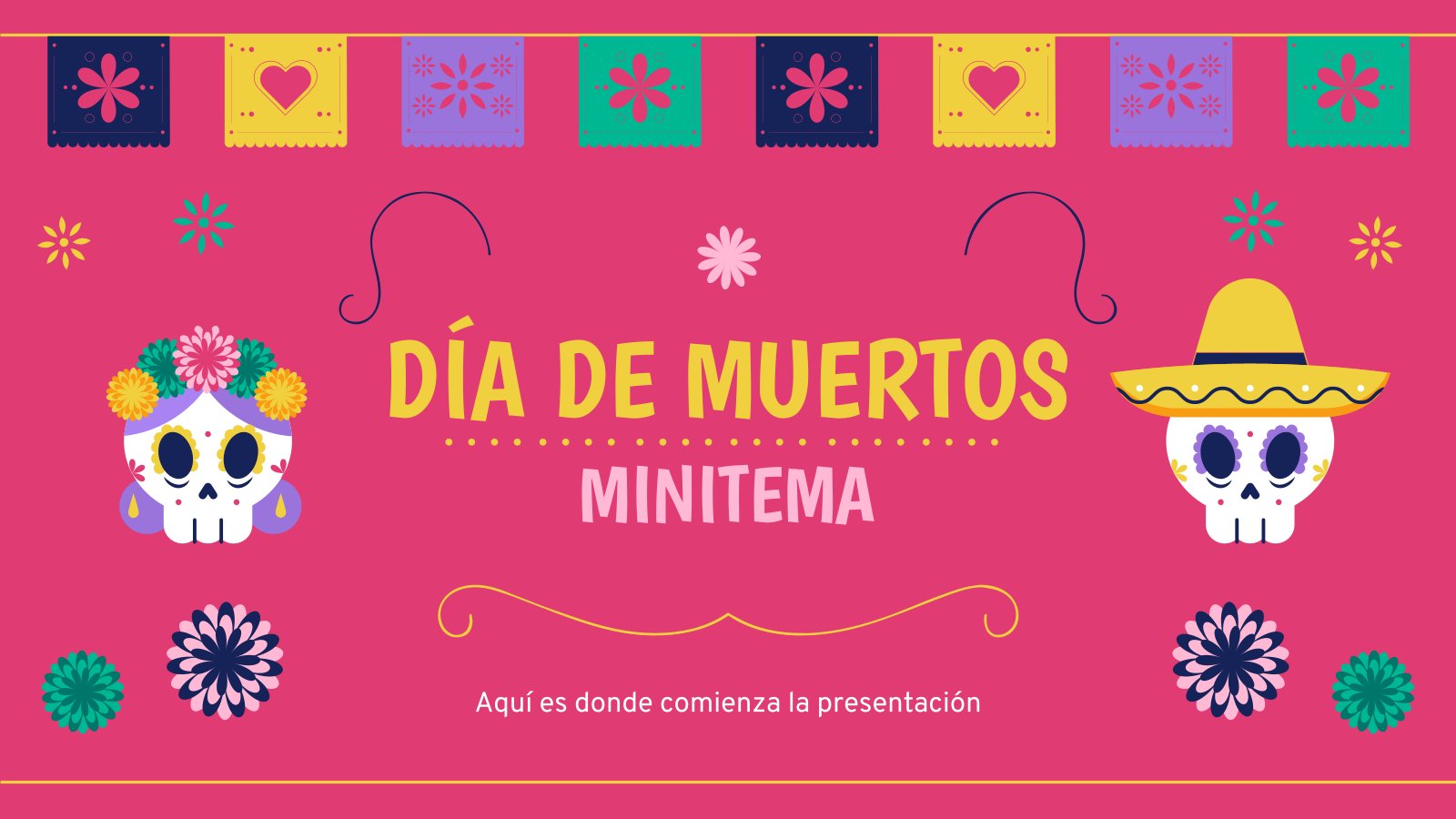 Plantilla de presentación México: Minitema de Día de Muertos