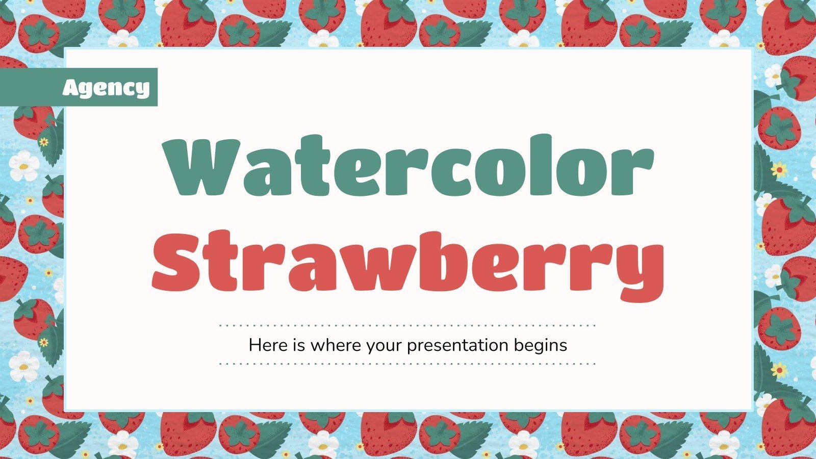 Watercolor Strawberry Agency Google Slides & PowerPoint