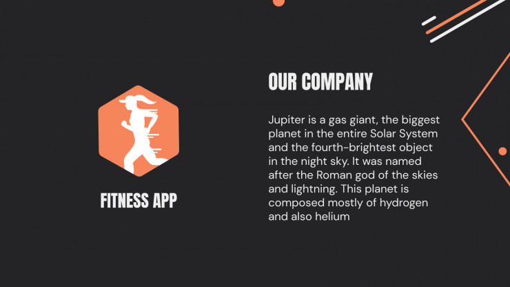 Plantilla de presentación Pitch deck para app de fitness