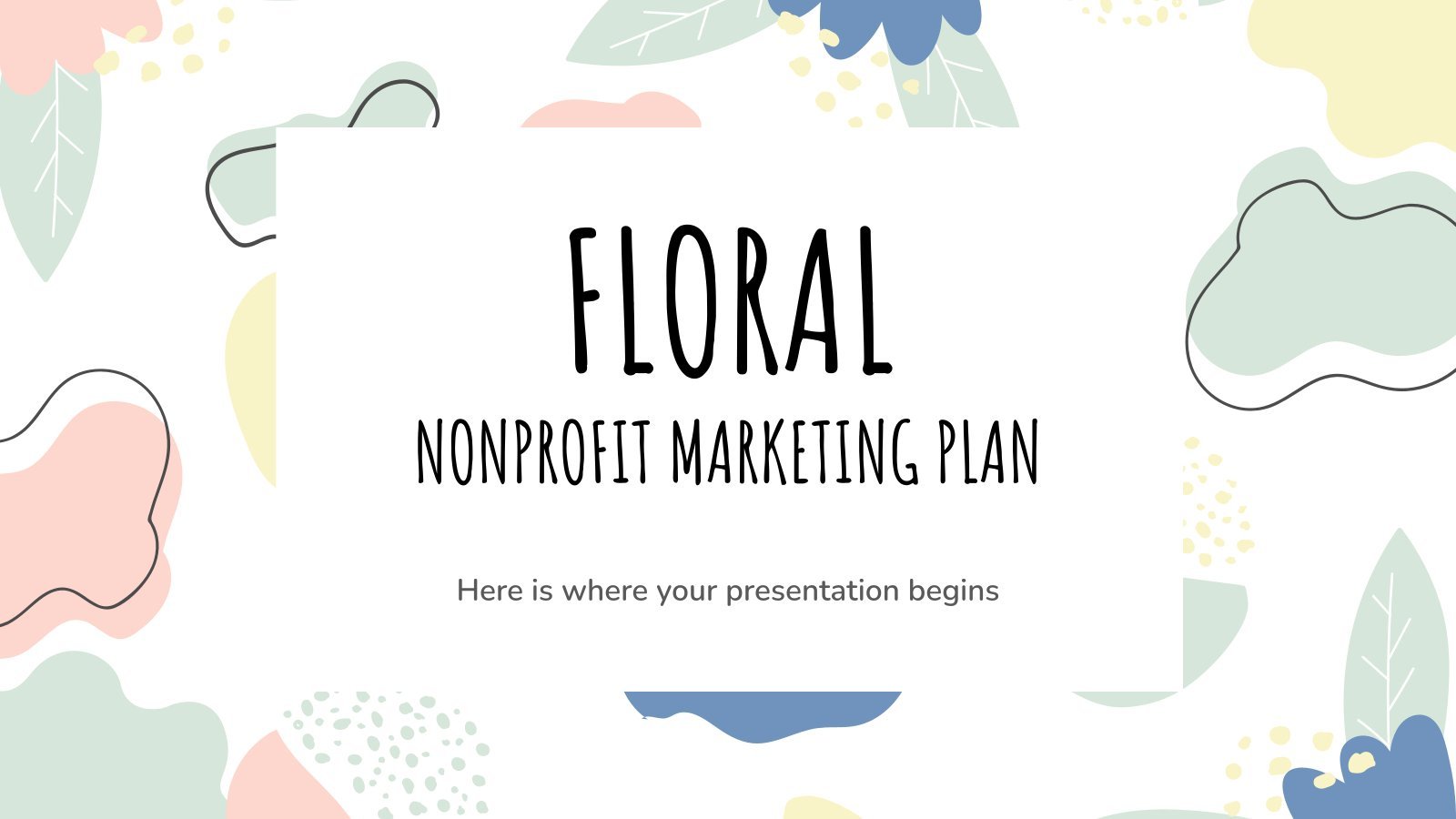 Plan marketing à but non lucratif floral Modèles de présentation