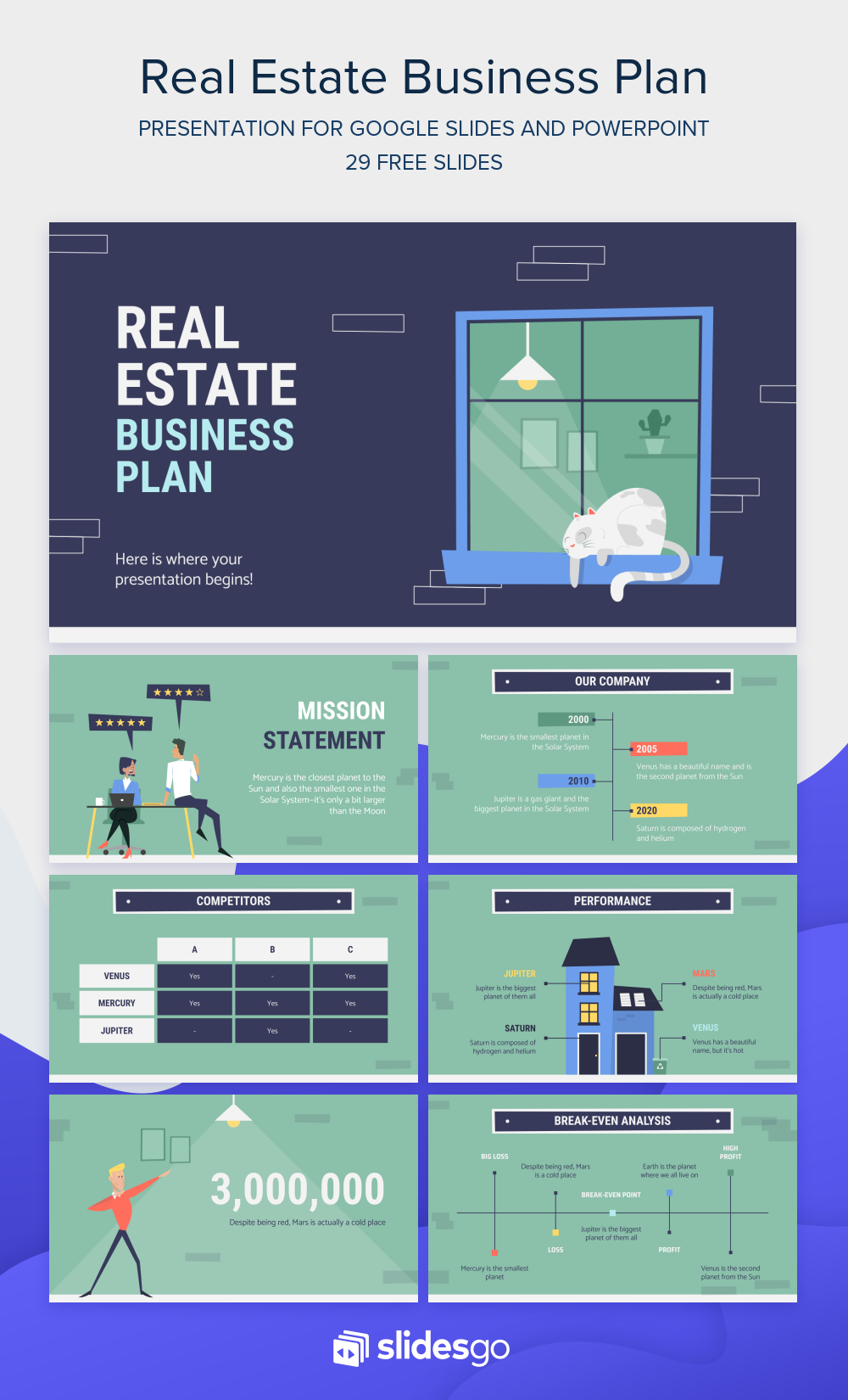 Real Estate Business Plan Google Slides and PPT template