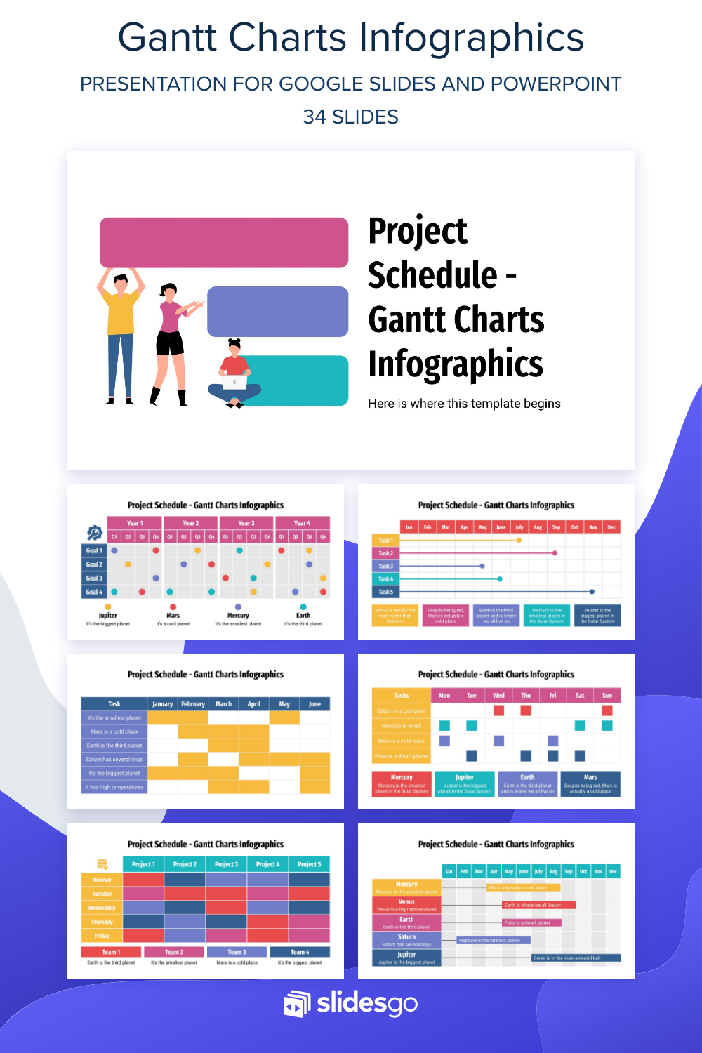 Gantt Charts Infographics | Google Slides & PowerPoint