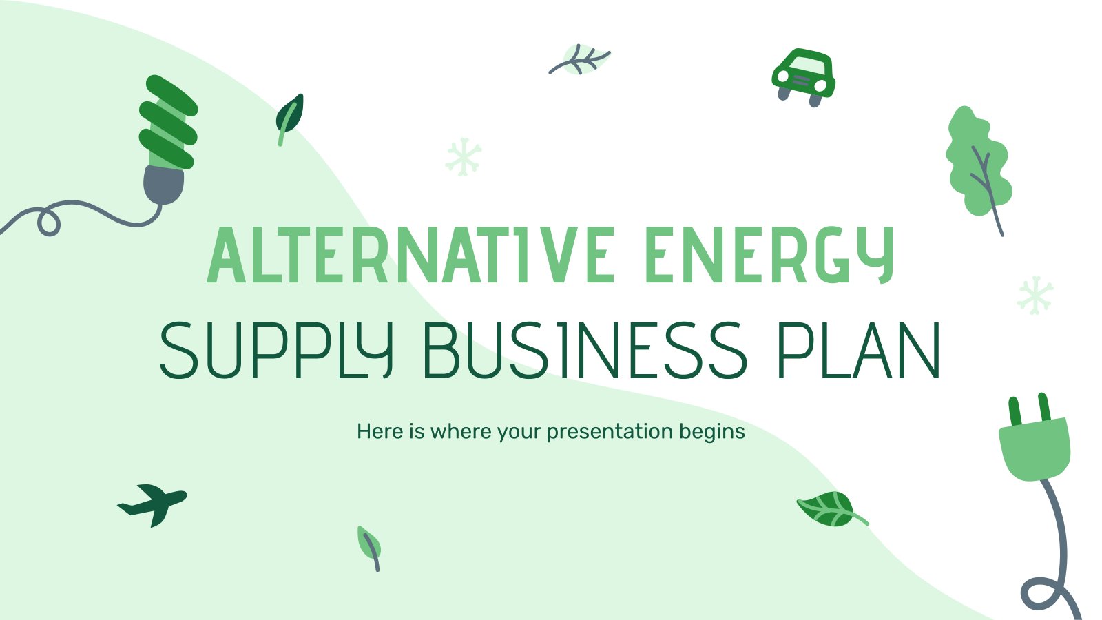 Plantilla de presentación Plan de empresa para suministro de energía alternativa