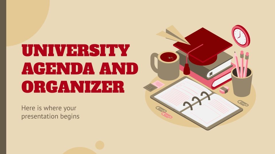 Agenda et organisateur pour l’université Modèles de présentation