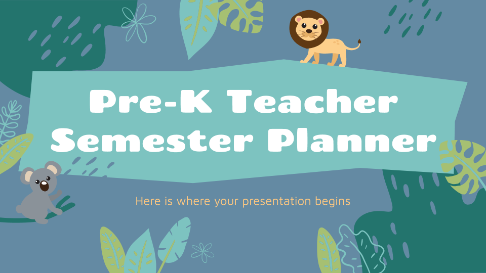 Pre-K Teacher Semester Planner presentation template 