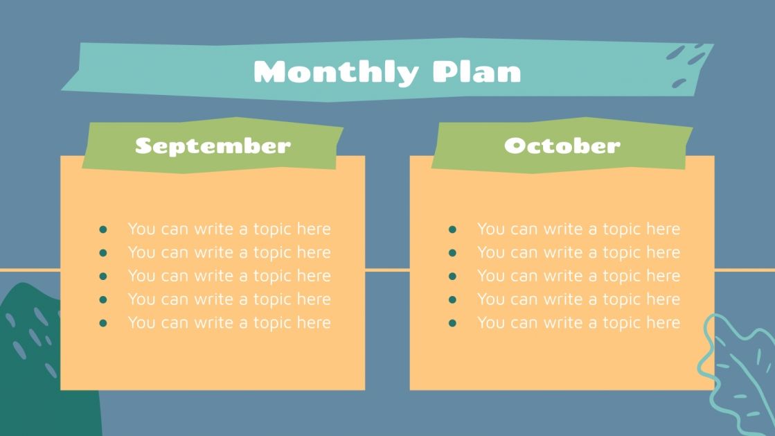 PreK Teacher Semester Planner Google Slides and PPT template