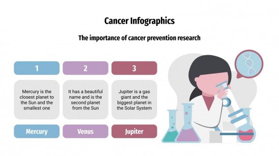 Infografiken zum Thema Krebs Präsentationsvorlage