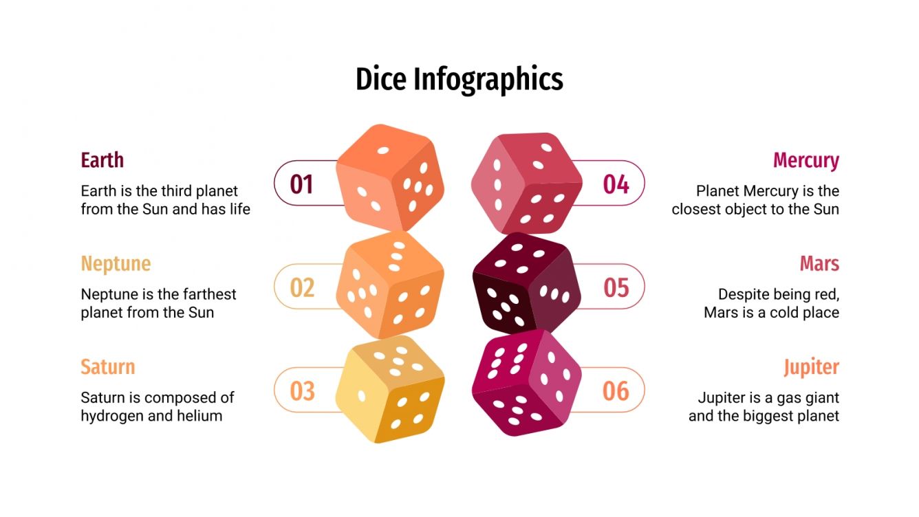 Free Dice Infographics for Google Slides & PowerPoint template