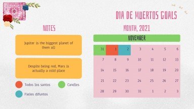 Día de Muertos Watercolor Social Media Planner presentation template 