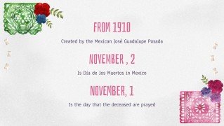 Día de Muertos Watercolor Social Media Planner presentation template 