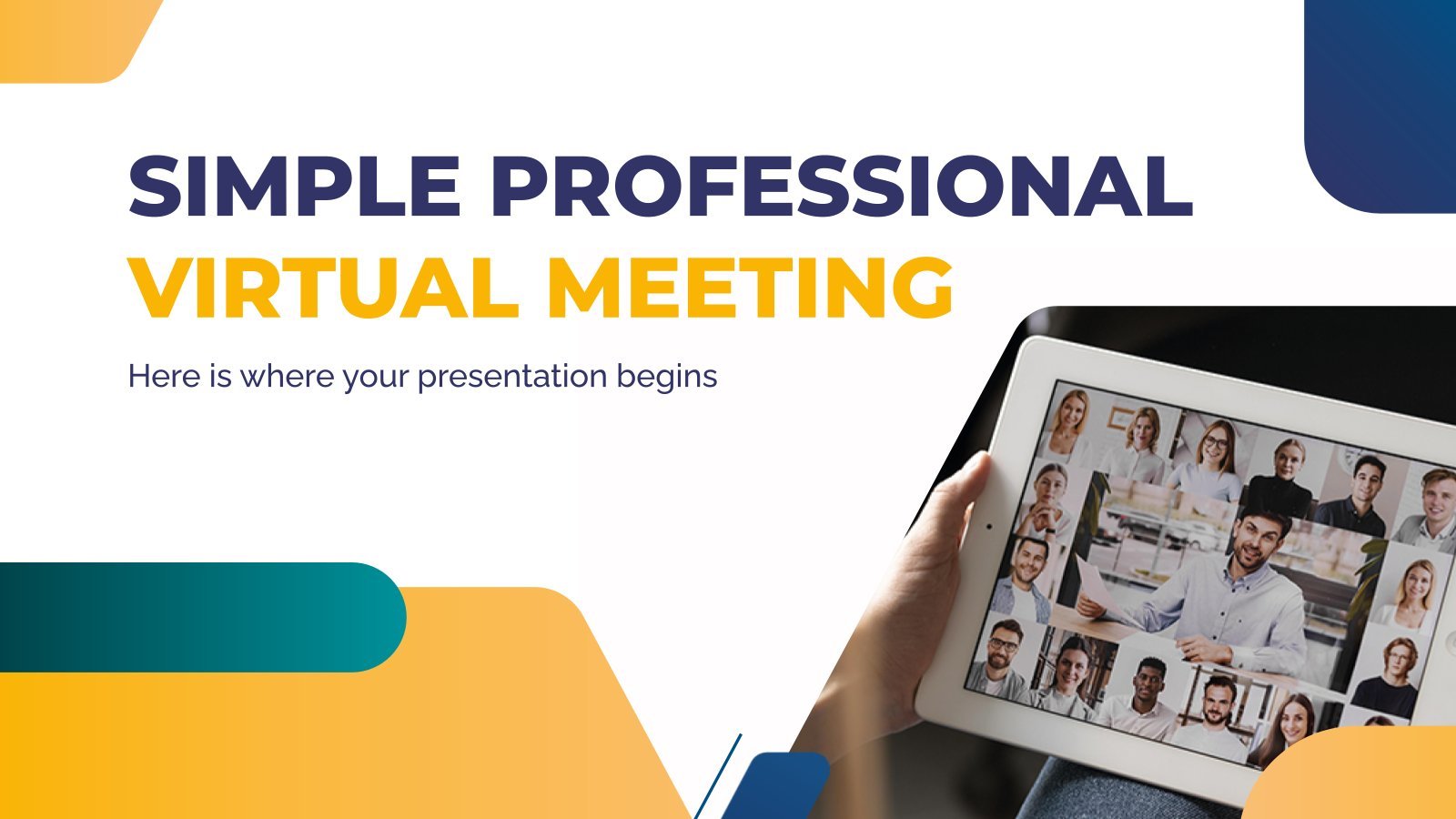 Simple Professional Virtual Meeting presentation template 