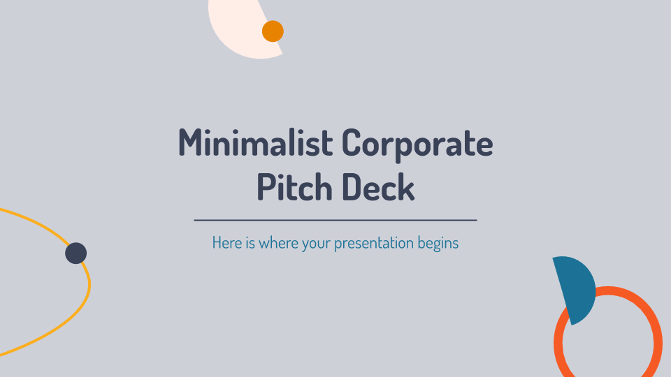 Minimalist Corporate Pitch Deck presentation template 